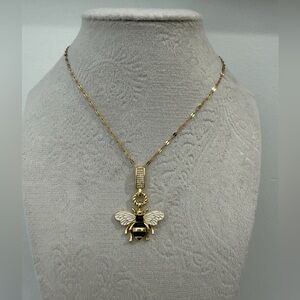 Gold Plated Bee Pendant Necklace